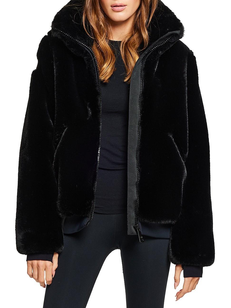 Womens Zip-Front Faux Fur Jacket product image