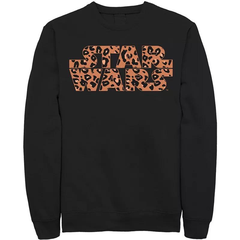 Mens Star Wars Basic Logo Cheetah Print Fill Sweatshirt Black Product Image