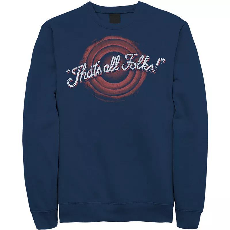 Mens Looney Tunes Thats All Folks Sweatshirt Blue Product Image