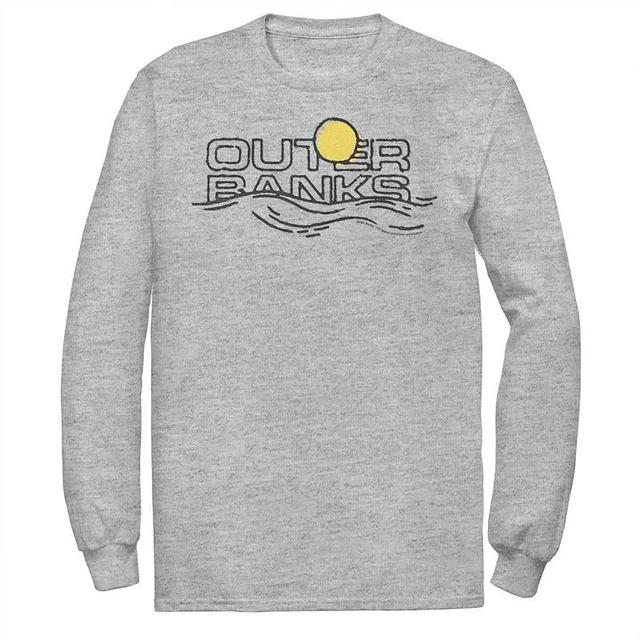 Mens Outer Banks Sunset Waves Logo Tee, Boys Athletic Grey Product Image