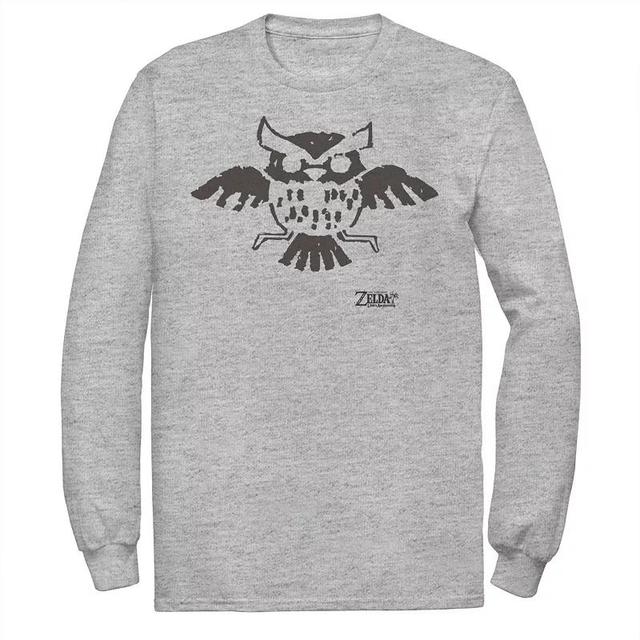 Mens Nintendo Legend Of Zelda Links Awakening Owl Glyph Portrait Tee Athletic Grey Product Image