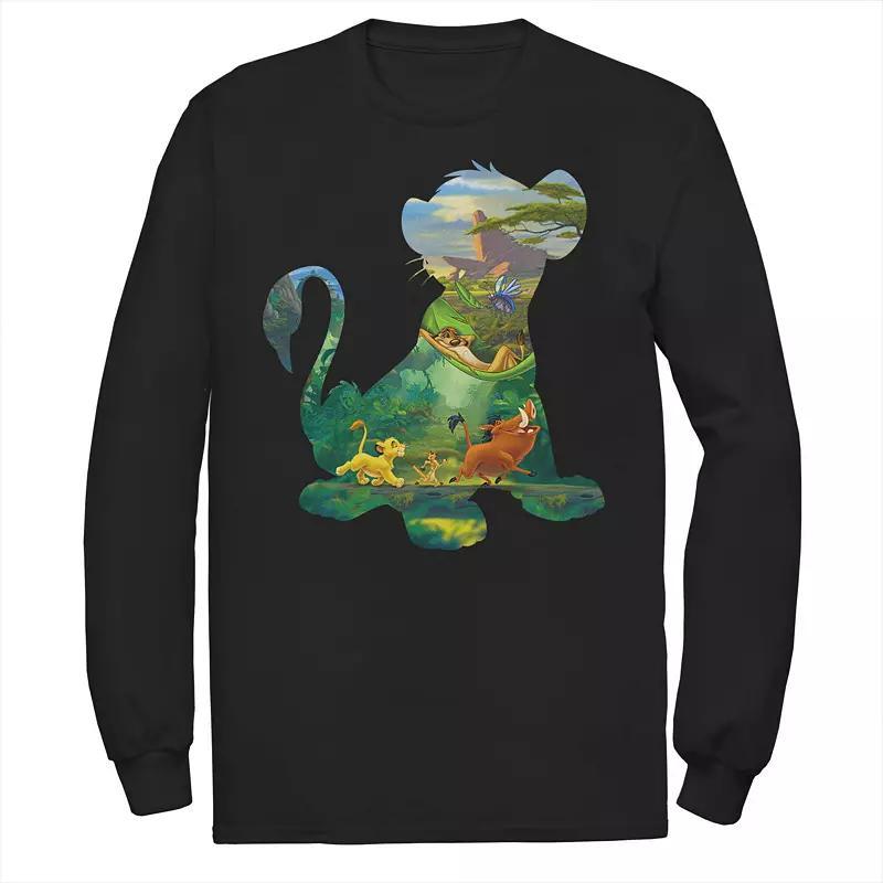 Mens Disneys The Lion King Simba Silhouette Long Sleeve Tee Product Image