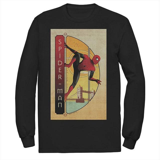 Mens Marvel Spider-Man Far From Home Spider-Man Vintage Poster Long Sleeve Graphic Tee Product Image