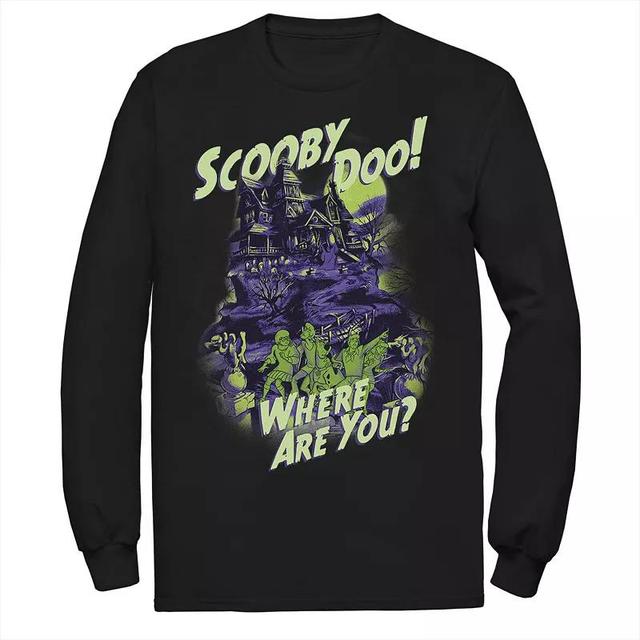 Big & Tall Scooby-Doo Where Are You Mystery Gang Spooky House Long Sleeve Graphic Tee, Mens Product Image