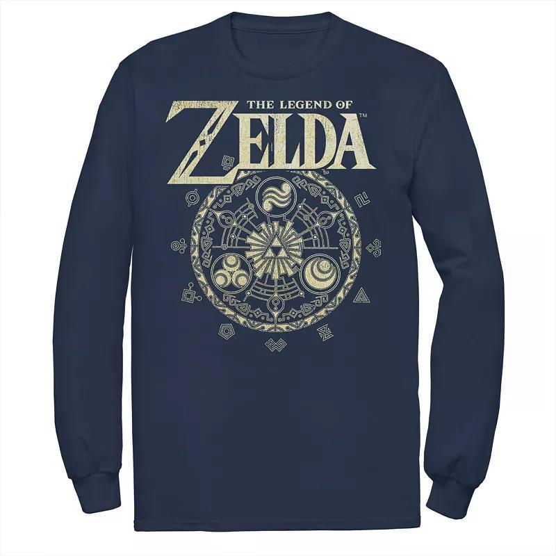 Big & Tall The Legend Of Zelda Spiritual Elements Long Sleeve Graphic Tee, Mens Blue Product Image