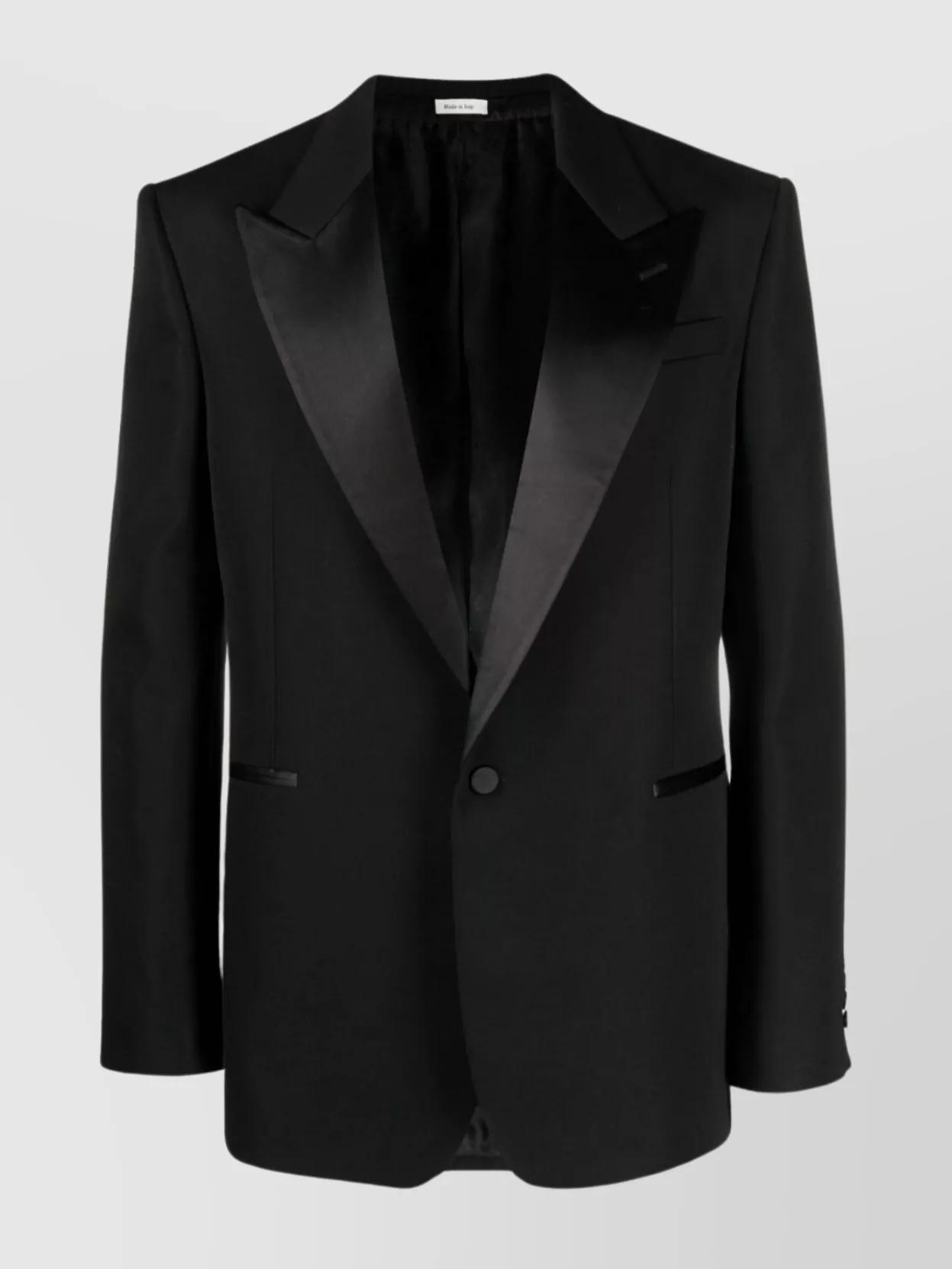 Large Lapels Tailored Jacket In Black Product Image