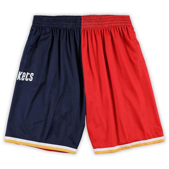 Mens Mitchell & Ness /Red Houston Rockets Big & Tall Hardwood Classics Split Swingman Shorts Blue Product Image