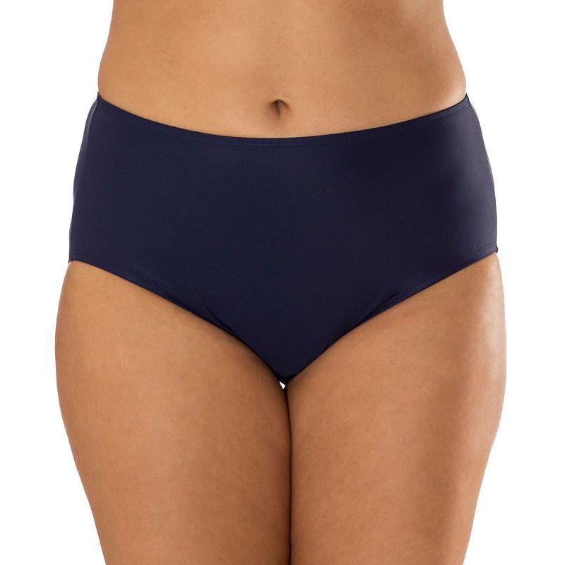 Plus Size Mazu Swim Hip Minimizer Midrise Brief Bikini Bottoms, Womens Product Image