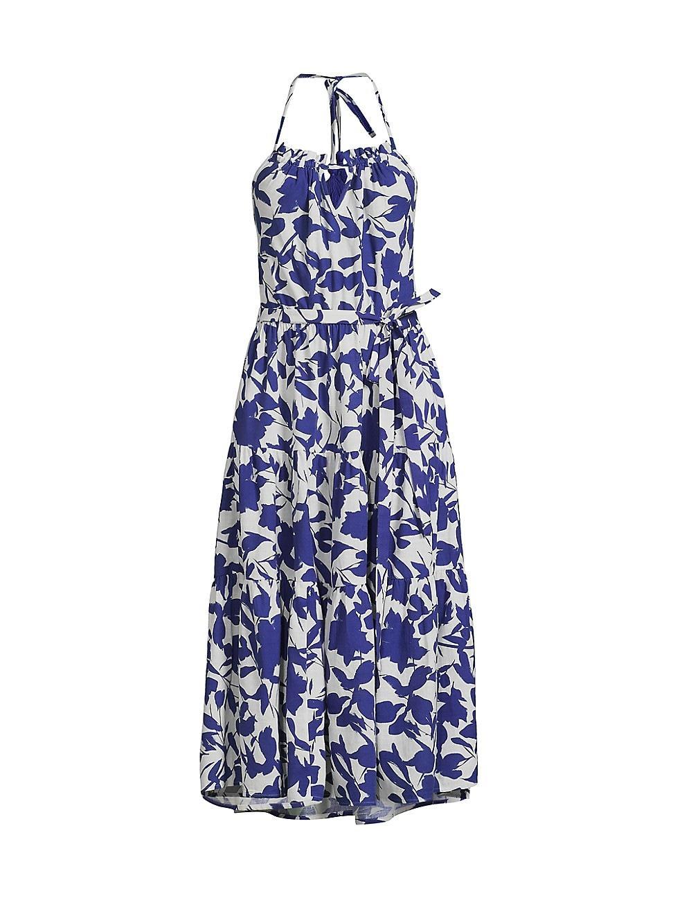 Womens Abbie Leaf Cotton Halter Dress Product Image