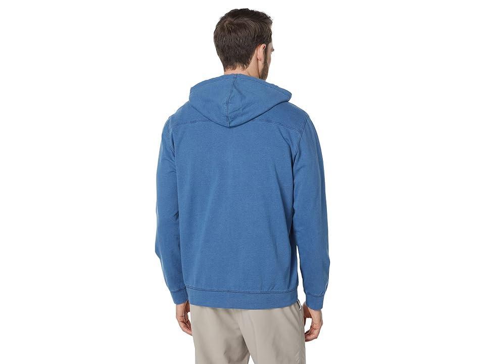 johnnie-O Sampson Indigo Dyed Zip Hoodie (Laguna ) Men's Clothing Product Image