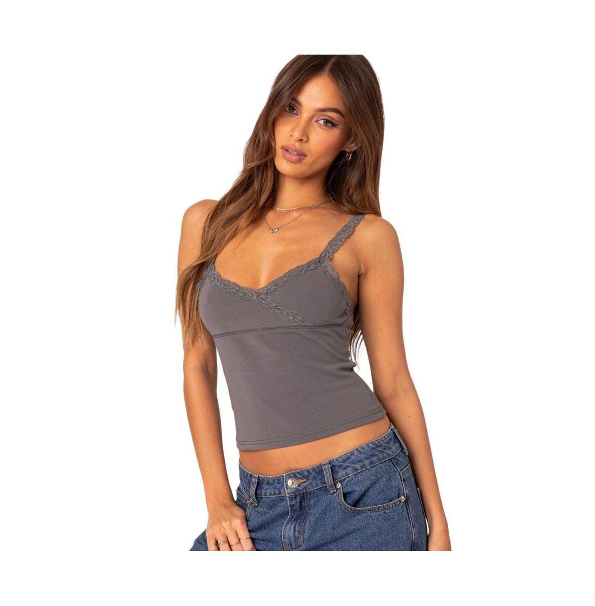 Womens Amilia lace trim tank top Product Image