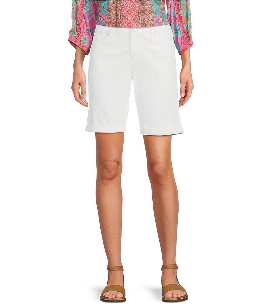 Code Bleu Petite Size Soho Stretch Denim Bermuda Shorts Product Image