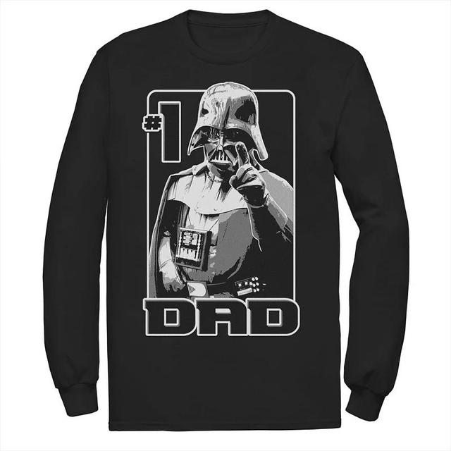 Mens Star Wars Darth Vader Number One Dad Fathers Day Tee Product Image