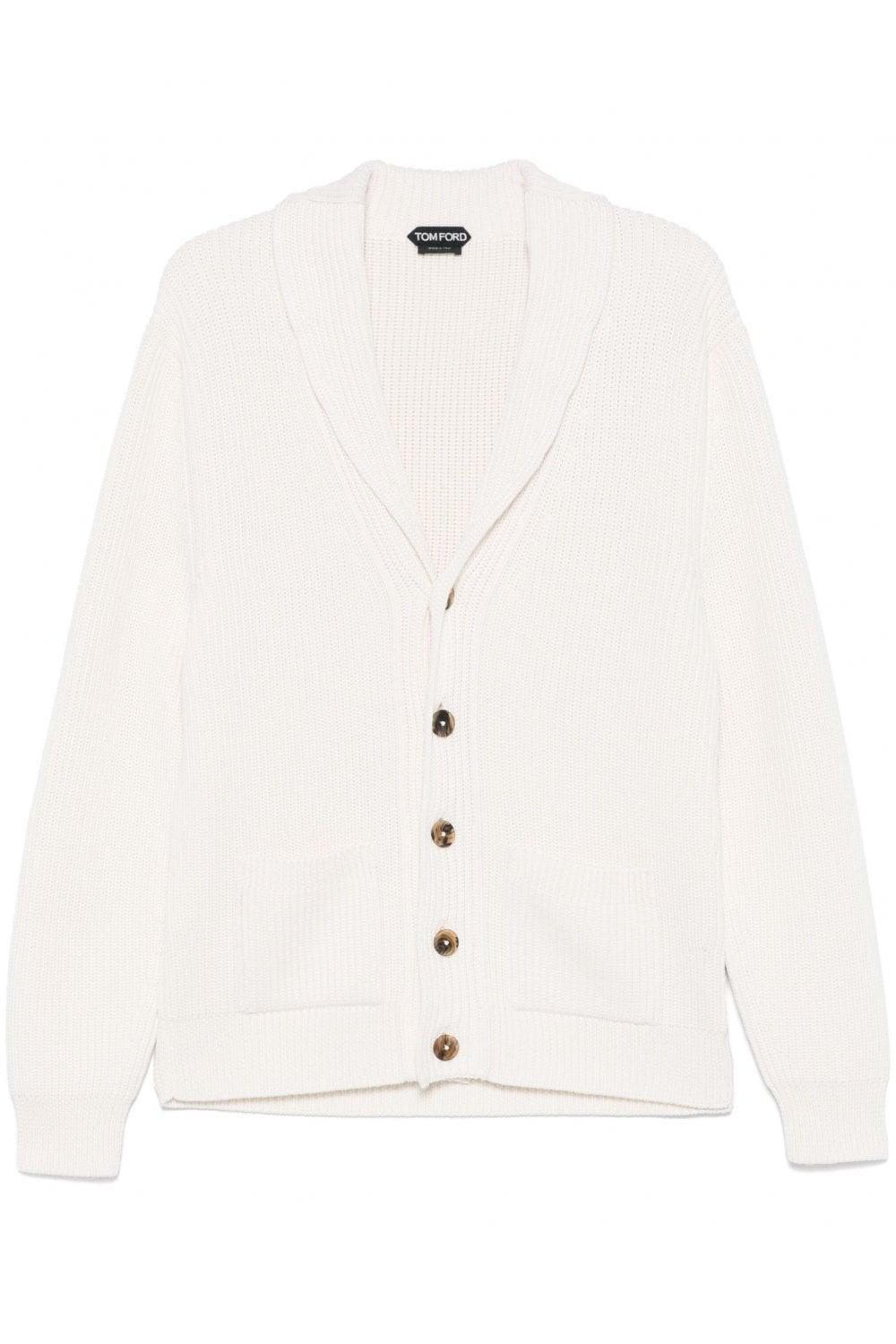 TOM FORD Shawl-lapels Cardigan In White Product Image