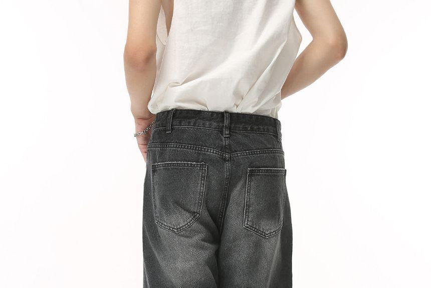 Mid Rise Washed Wide Leg Jeans Product Image