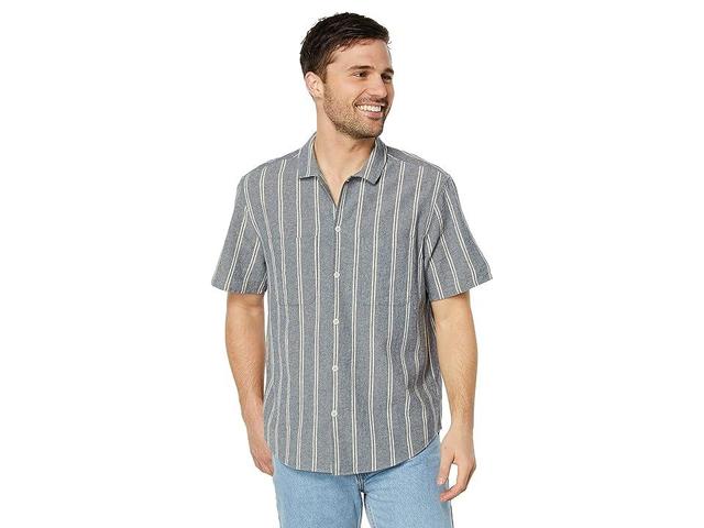 Madewell Short Sleeve Easy Shirt - Crinkle Cotton (Twin Pinstripe Nighttime) Men's Clothing Product Image