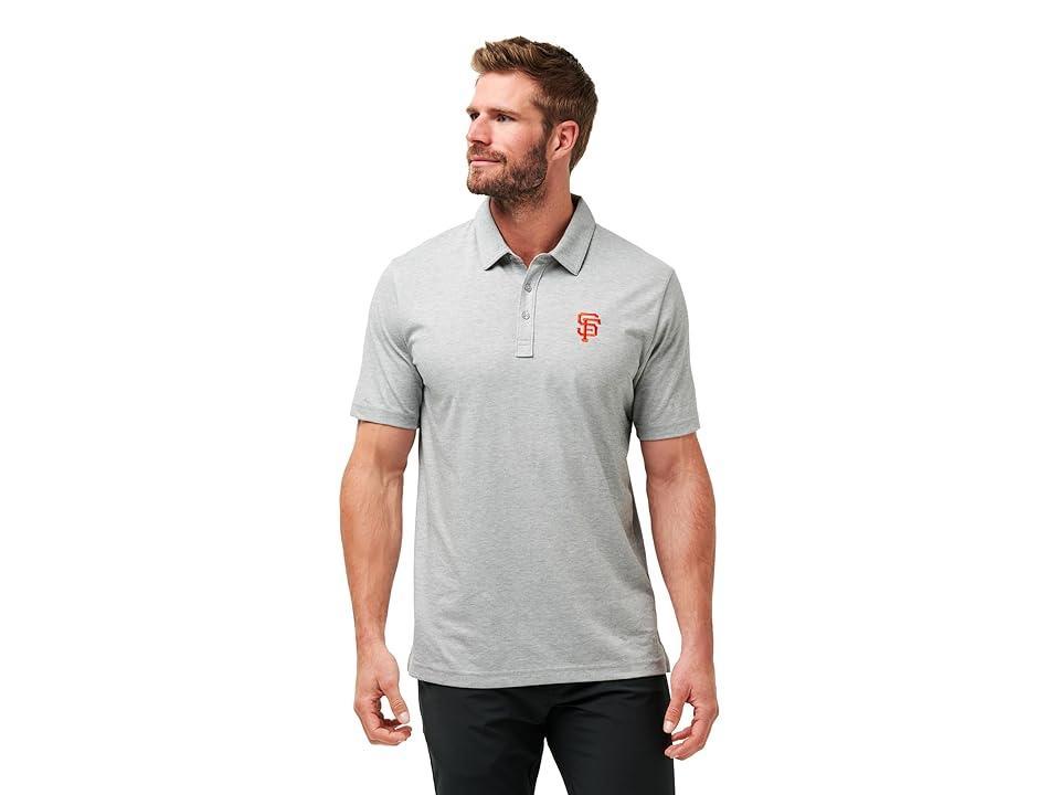 TravisMathew San Fransisco Giants The Zinna Polo (Heather Grey) Men's Short Sleeve Knit Product Image