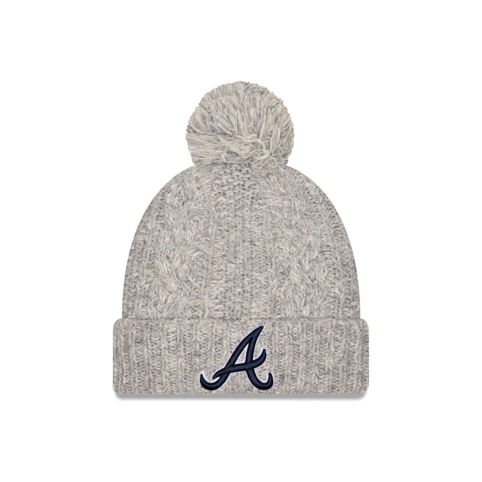 Atlanta Braves Shimmer Pom Knit Hat Male Product Image