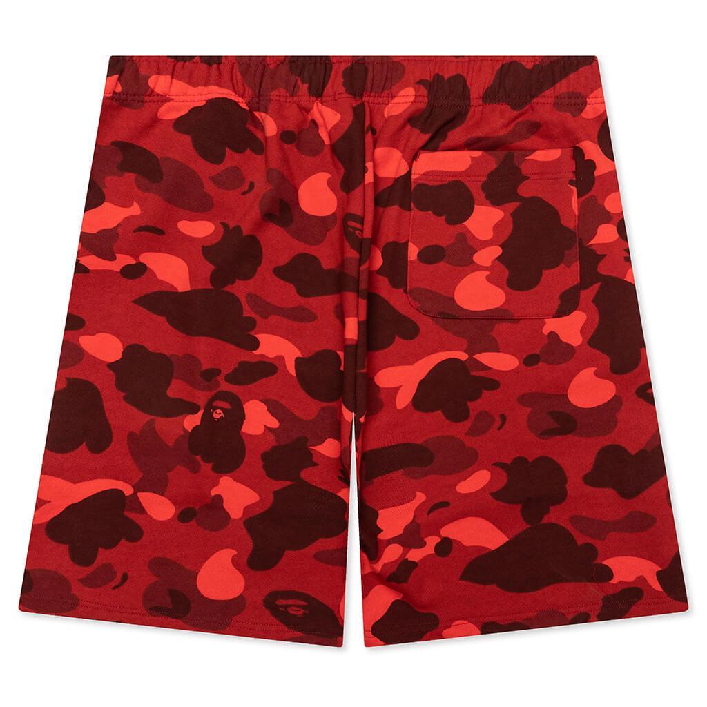 Color Camo Shark Sweat Shorts - Red Male Product Image