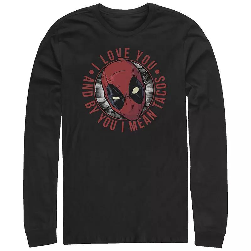 Big & Tall Marvel Deadpool I Love Tacos Long Sleeve Graphic Tee, Mens Product Image