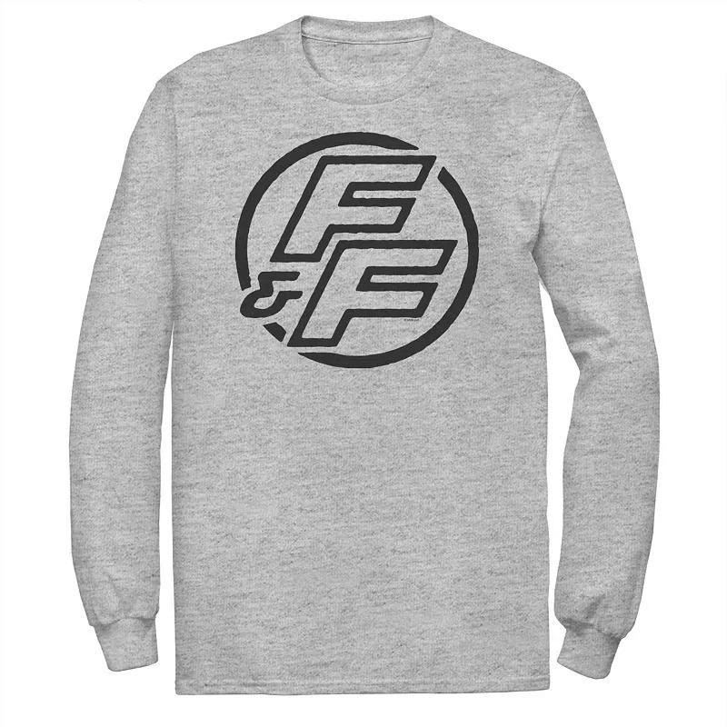 Big & Tall Fast & Furious Bold Line Hollow Logo Long Sleeve Tee, Mens Athletic Grey Product Image