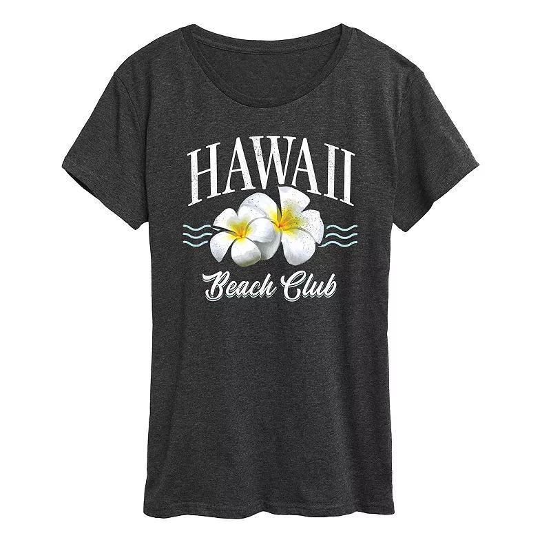 Womens Hawaii Beach Club Graphic Tee Blue Product Image