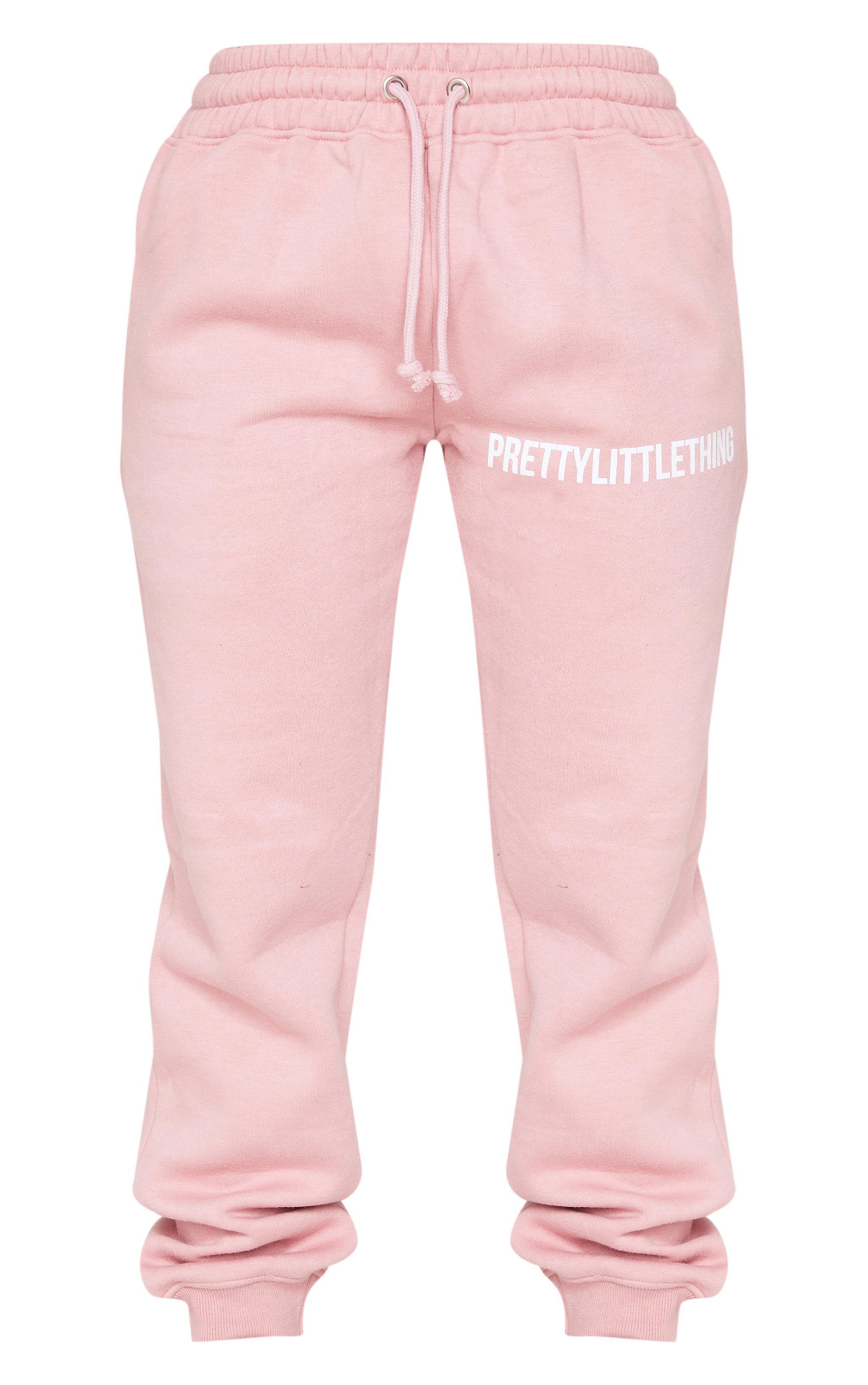 PRETTYLITTLETHING Petite Light Pink High Waist Cuffed Sweatpants Product Image