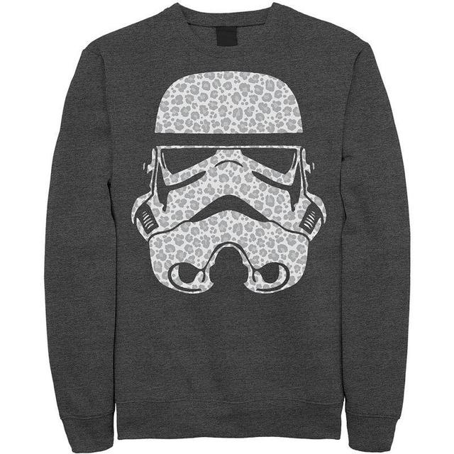 Mens Star Wars Stormtrooper Helmet Cheetah Fill Sweatshirt Grey Heather Product Image