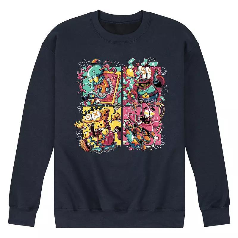 Mens SpongeBob SquarePants Krusty Fleece Sweatshirt Blue Product Image