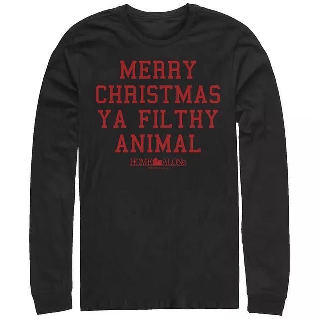 Big & Tall Home Alone Merry Christmas Ya Filthy Animal Long Sleeve Graphic Tee, Mens Product Image