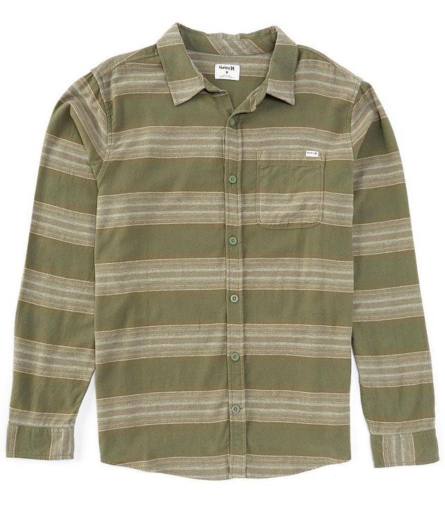 Hurley Portland Long Sleeve Striped Organic Flannel Woven Shirt Product Image