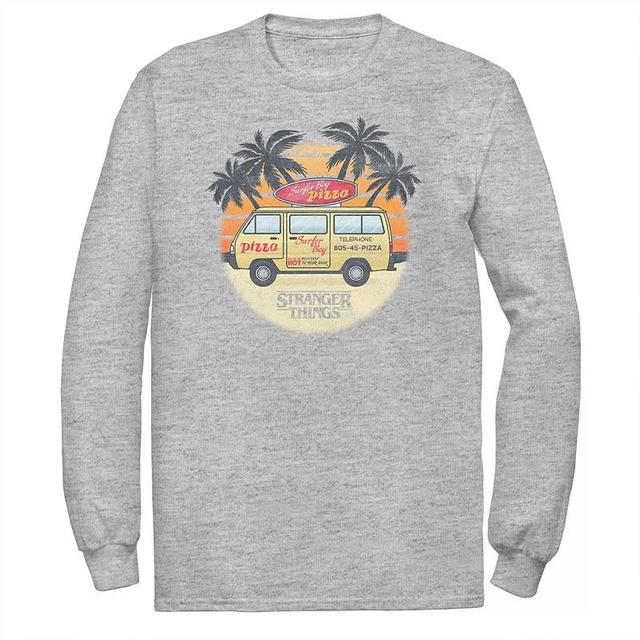 Big & Tall Stranger Things Surf Combi Pizza Long Sleeve Tee, Mens Athletic Grey Product Image