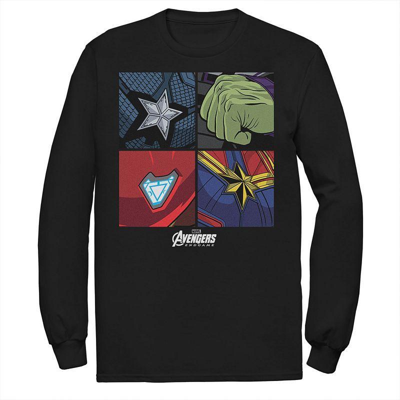 Marvel Mens Avengers Endgame Box Up Hero Logos, Long Sleeve T-shirt Product Image