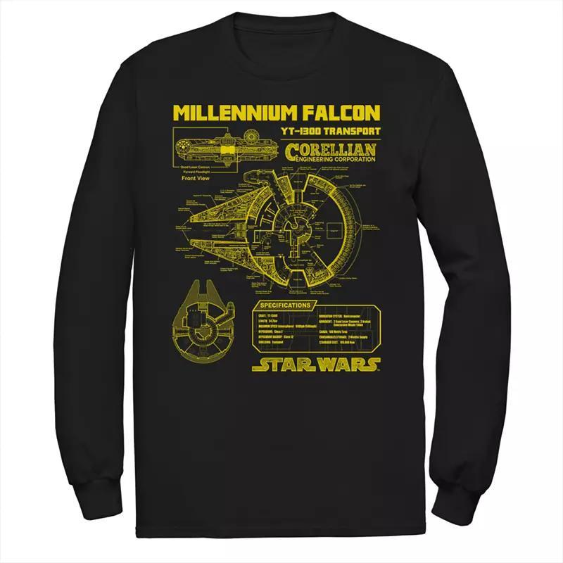 Mens Star Wars Falcon Schematic Graphic Tee Product Image