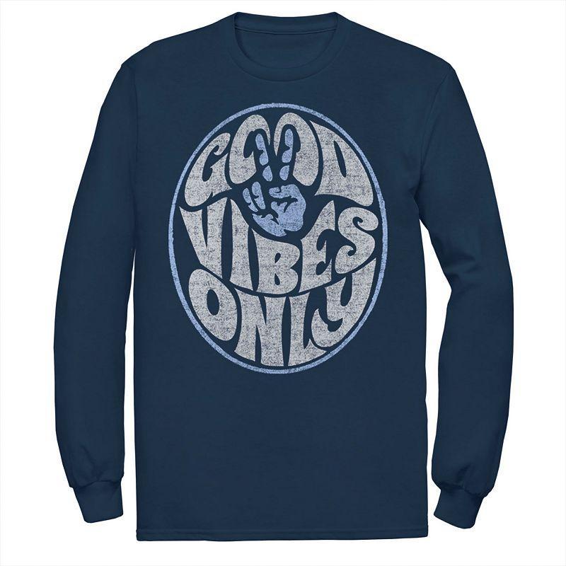 Mens Fifth Sun Good Vibes Only Text Tee Blue Product Image