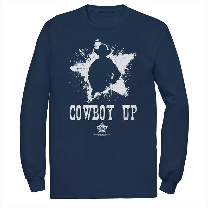 Big & Tall PBR Cowboy Up Star Silhouette Long Sleeve Graphic Tee, Mens Blue Product Image