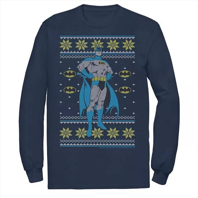 Mens DC Comics Batman Power Stance Christmas Sweater Style Tee Product Image