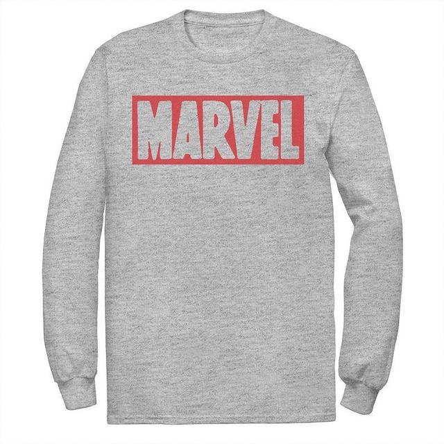 Mens Marvel Simple Brick Logo Outline Tee Athletic Grey Product Image