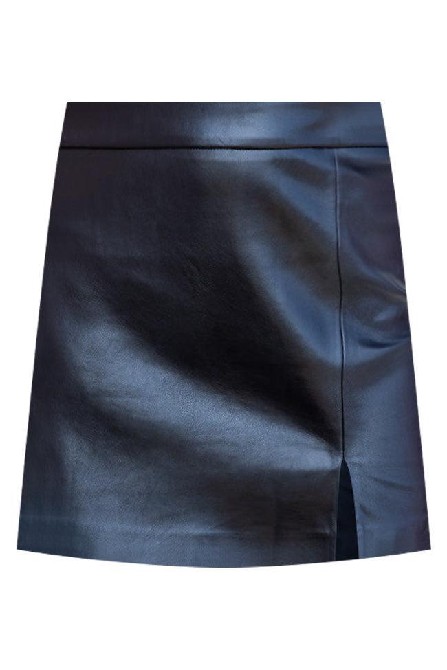 Wish I Could Go Back Black Faux Leather Mini Skirt Product Image