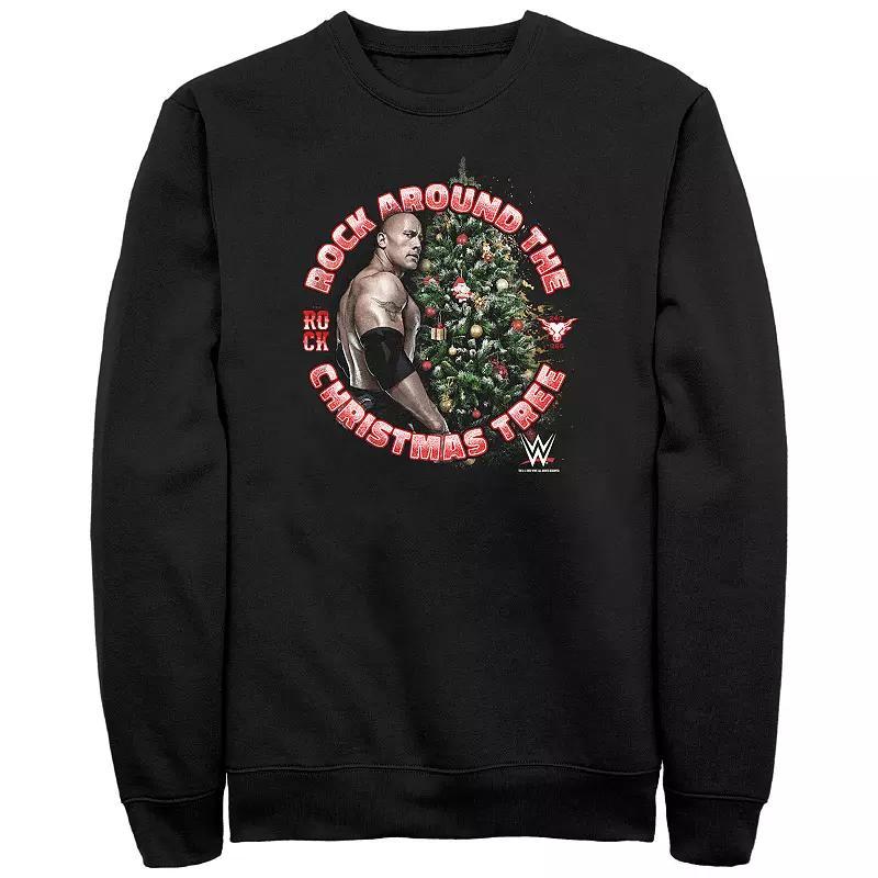 Mens WWE Rock Around The Christmas Tree Graphic Fleece Product Image