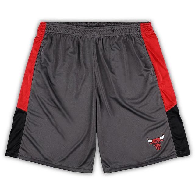 Mens Fanatics Branded Gray Chicago Bulls Big & Tall Shorts Product Image