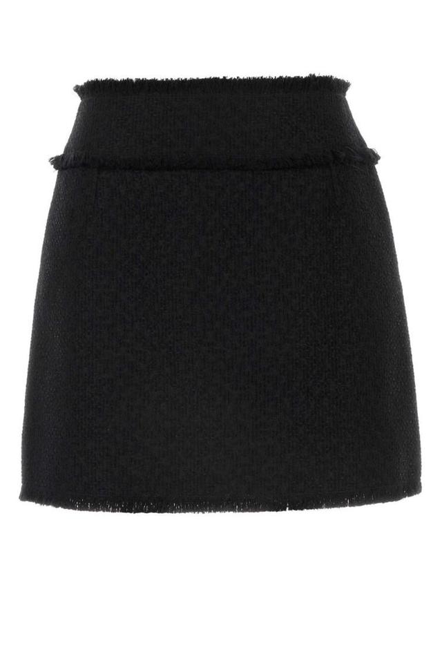 DOLCE & GABBANA Black Boucl Mini Skirt Product Image