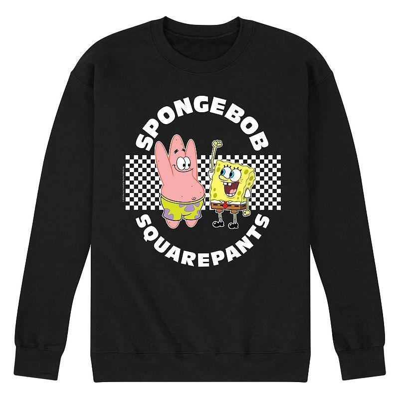 Mens Nickelodeon SpongeBob SquarePants Checkered Fleece Sweatshirt Product Image