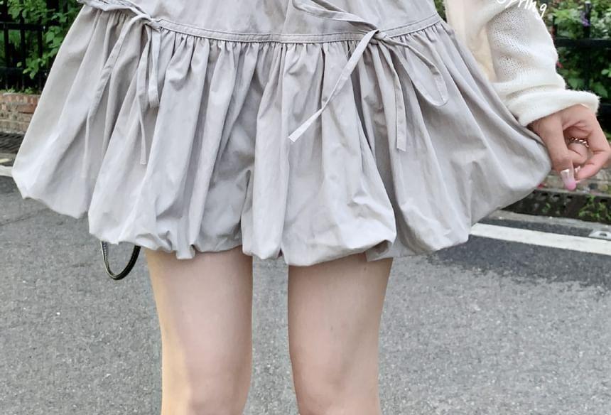 High Rise Plain Mini A-Line Skirt Product Image