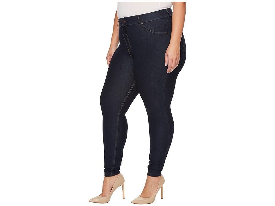 HUE Plus Size Essential Denim Leggings (Stone Acid Wash) Women's Jeans Product Image