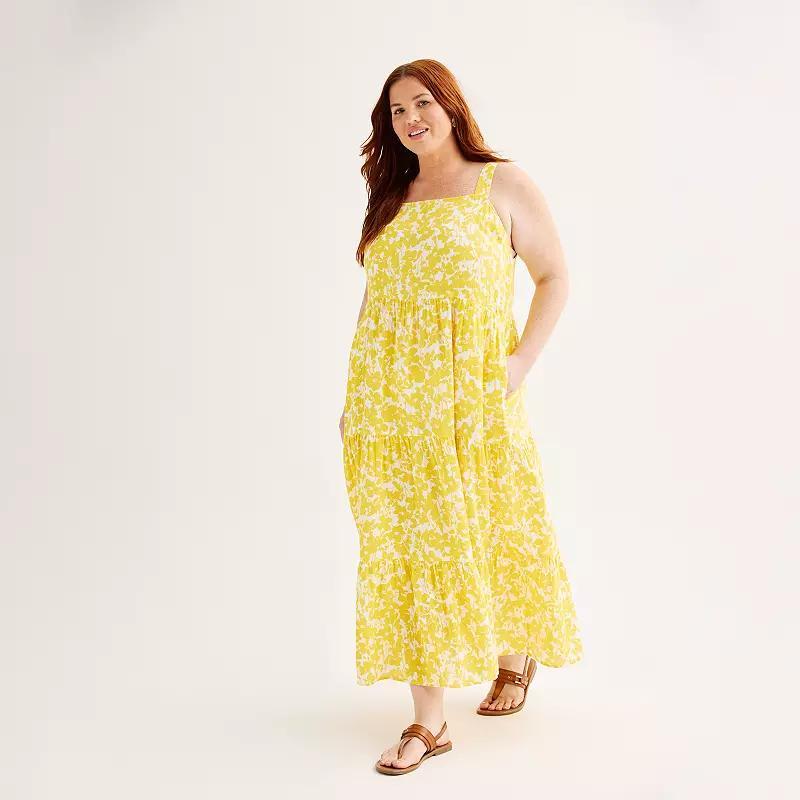 Plus Size Sonoma Goods For Life Gauze Maxi Dress, Womens Product Image