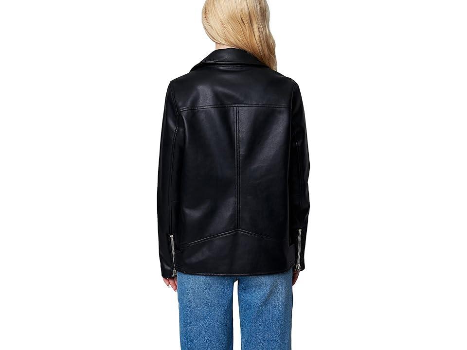 Blank NYC Leather Long Moto Jacket (Beginner's Luck) Women's Clothing Product Image