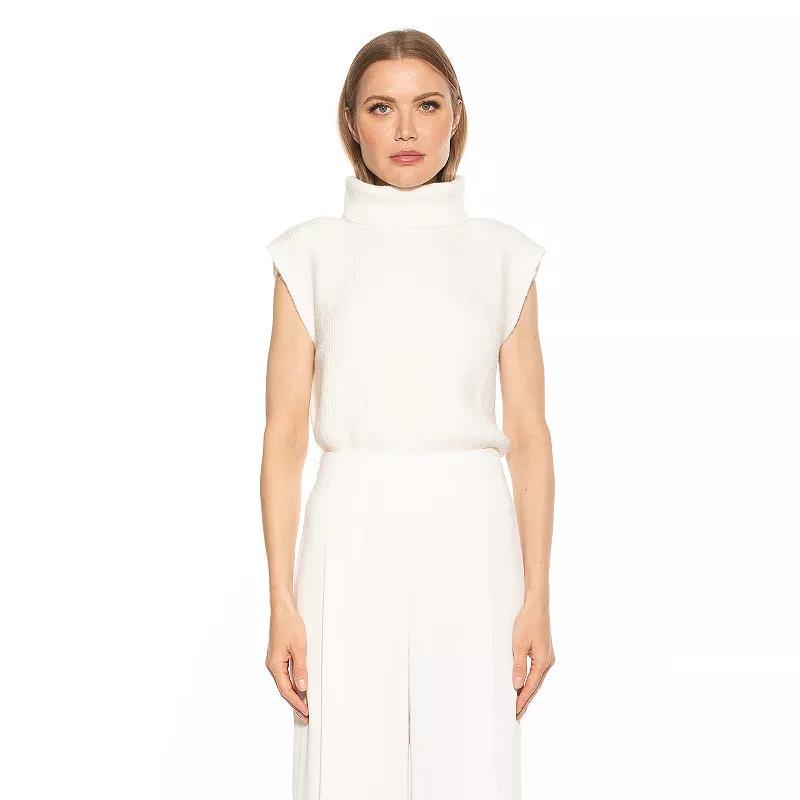 Alexia Admor Womens Jaylani Turtleneck Sweater Vest - Ivory Product Image