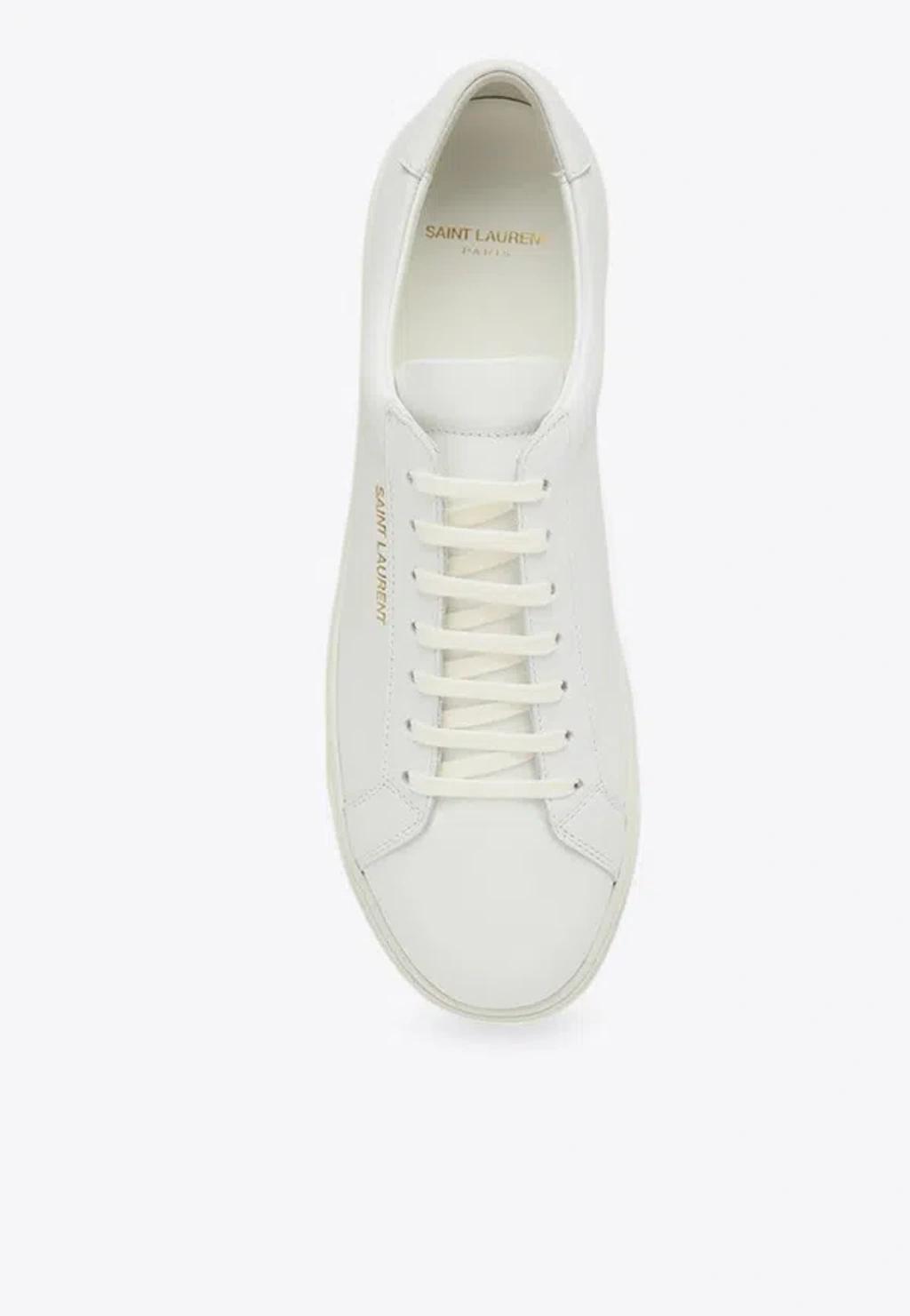 SAINT LAURENT Andy Leather Low-top Sneakers In Optic White Product Image