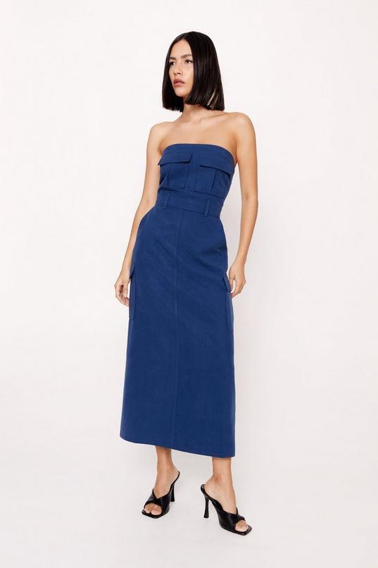 Premium Twill Cargo Bandeau Dress Product Image